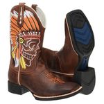 BOTA TEXANA BICO QUADRADO COURO LEGITIMO INDIO