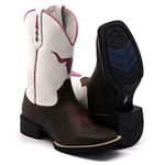 BOTA TEXANA FRANCA BOOTS BICO QUADRADO BOI PINK