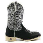 BOTA TEXANA BICO QUADRADO COURO LEGITIMO BORDADA FRANCA BOOTS 