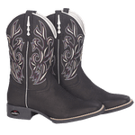 BOTA TEXANA BICO QUADRADO COURO LEGITIMO BORDADA FRANCA BOOTS 