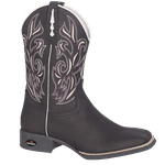 BOTA TEXANA BICO QUADRADO COURO LEGITIMO BORDADA FRANCA BOOTS 