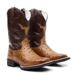 BOTA TEXANA BICO QUADRADO REPLICA AVESTRUZ FRANCA BOOTS 