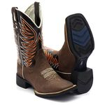 BOTA TEXANA BICO QUADRADO REPLICA PELO LARANJA FRANCA BOOTS 