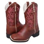 BOTA TEXANA FEMININA BORDADA PINK