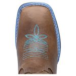 BOTA TEXANA HOPPER FEMININA BORDADA AZUL EM COURO LEGITIMO -- FRANCA BOOTS 