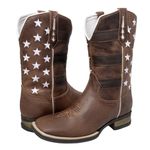 BOTA TEXANA MASCULINA BORDADA SOLADO TRIP SUPER LEVE BANDEIRA