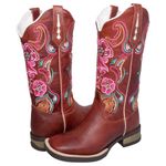 BOTA TEXANA HOPPER FEMININA BORDADA FLORAL- FRANCA BOOTS