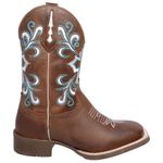BOTA TEXANA FEMININA BORDADA CRUZ AZUL SOLA CAFÉ FRANCA BOOTS 
