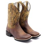 TEXANA BICO QUADRADO BORDADA MOSTARDA FRANCA BOOTS