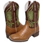 BOTA TEXANA MASCULINA 100% COURO BORDADA
