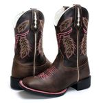 BOTA TEXANA FEMININA BORDADA BOI ROSA - FRANCA BOOTS 