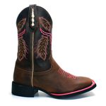 BOTA TEXANA FEMININA BORDADA BOI ROSA - FRANCA BOOTS 