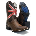 BOTA TEXANA COUNTRY MASCULINA BORDADA BANDEIRA