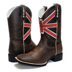 BOTA TEXANA COUNTRY MASCULINA BORDADA BANDEIRA