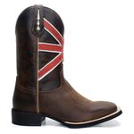 BOTA TEXANA COUNTRY MASCULINA BORDADA BANDEIRA