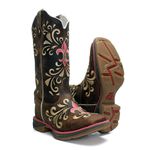 BOTA TEXANA HOPPER FEMININA BORDADA COM SOLA JUMP - FRANCA BOOTS 