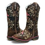 BOTA TEXANA HOPPER FEMININA BORDADA COM SOLA JUMP - FRANCA BOOTS 