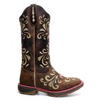 BOTA TEXANA HOPPER FEMININA BORDADA COM SOLA JUMP - FRANCA BOOTS 