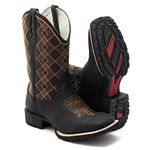 BOTA TEXANA BICO QUADRADO BORDADA FRANCA BOOTS