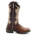 BOTA TEXANA HOPPER FEMININA BICO QUADRADO BORDADA m001