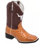 BOTA TEXANA BICO QUADRADO REPLICA AVESTRUZ CAFÉ