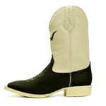 BOTA TEXANA MASCULINA BOI PRETA FB125 COM O SOLADO MARFIM 