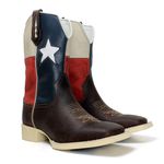 BOTA TEXANA BANDEIRA SOLA MARFIM