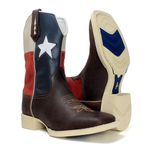 BOTA TEXANA BANDEIRA SOLA MARFIM