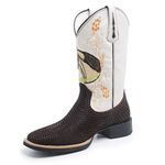 BOTA TEXANA MASCULINA BORDADA CAVALO REPLICA COURO SNIKER