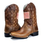 BOTA TEXANA MASCULINA COM DETALHES 3D BORDADA USA