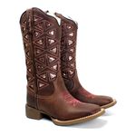 BOTA TEXANA FEMININA COM RECORTES A LASER PINK FB39