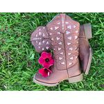 BOTA TEXANA FEMININA COM RECORTES A LASER PINK FB39