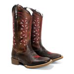 BOTA TEXANA HOPPER FEMININA BORDADA SOLA CAFÉ FB43 - FRANCA BOOTS 