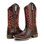 BOTA TEXANA HOPPER FEMININA BORDADA SOLA CAFÉ FB43 - FRANCA BOOTS 