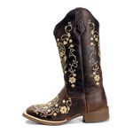 BOTA TEXANA FEMININA BORDADA CAVEIRA MEXICANA FB44 FRANCA BOOTS 