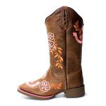 BOTA TEXANA HOPPER FEMININA BORDADA FERRADURA PINK FB45- FRANCA BOOTS 