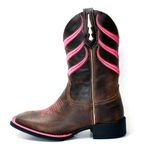 BOTA TEXANA FEMININA BORDADA LISTRAS PINK FB510