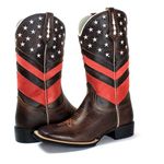 BOTA TEXANA BORDADA CANO ALTO MASCULINA USA FB58