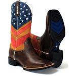 BOTA TEXANA BORDADA CANO ALTO MASCULINA USA FB59