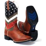 BOTA TEXANA BORDADA CANO ALTO MASCULINA USA FB60