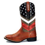 BOTA TEXANA BORDADA CANO ALTO MASCULINA USA FB60