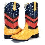 BOTA TEXANA BORDADA CANO ALTO MASCULINA USA FB61