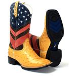BOTA TEXANA BORDADA CANO ALTO MASCULINA USA FB61