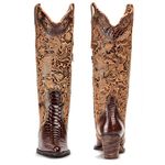 BOTA TEXANA FEMININA TEXANA COM COURO FLORAL