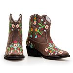 TEXANA COUNTRY COM BORDADO FLORAL EM COURO