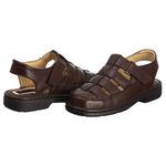 Sandália Comfort Masculino em Couro café