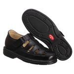 Sandália Comfort Masculino em Couro preto