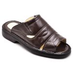 Chinelo Comfort Comfort Masculino em Couro Café