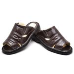Chinelo Comfort Comfort Masculino em Couro Café