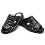 Chinelo Comfort Comfort Masculino em Couro preto